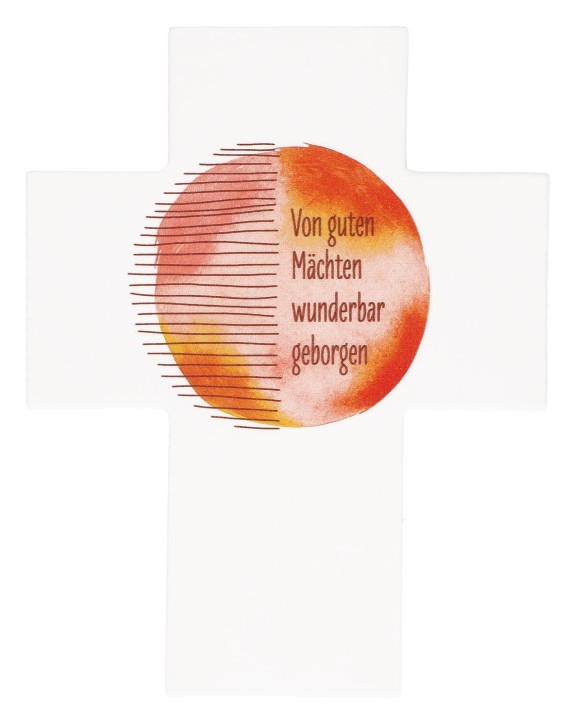 Porzellankreuz - Von guten Mächten