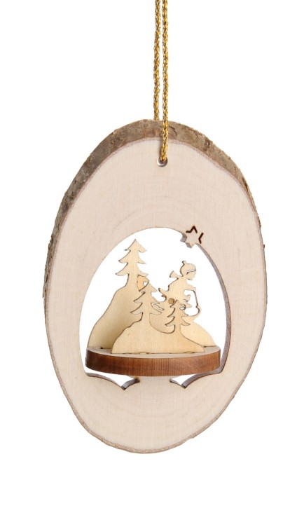 Christbaumschmuck Astholzhänger - mit Motiv Winterstimmung