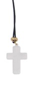 Kreuz, weiß, aus Plexiglas, mit Baumwollschnur