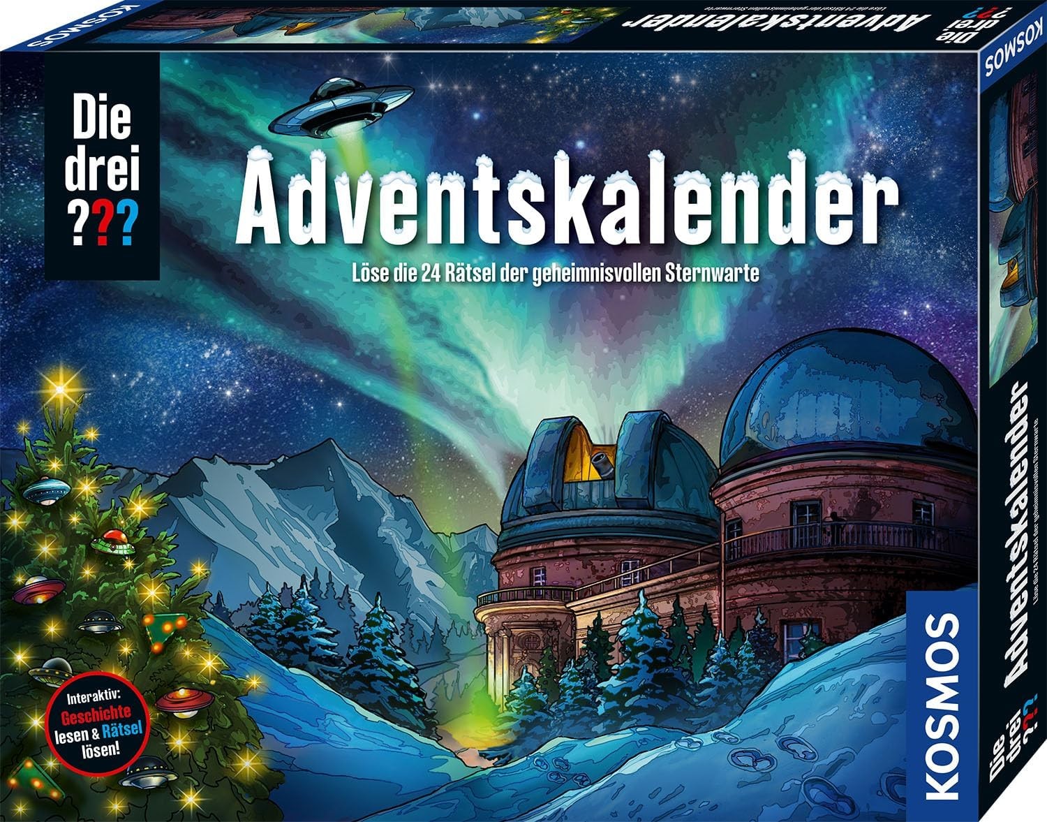 KOSMOS 632656 - Die drei ??? Adventskalender 2025, Löse die 24 Rätsel der geheimnisvollen Sternwarte