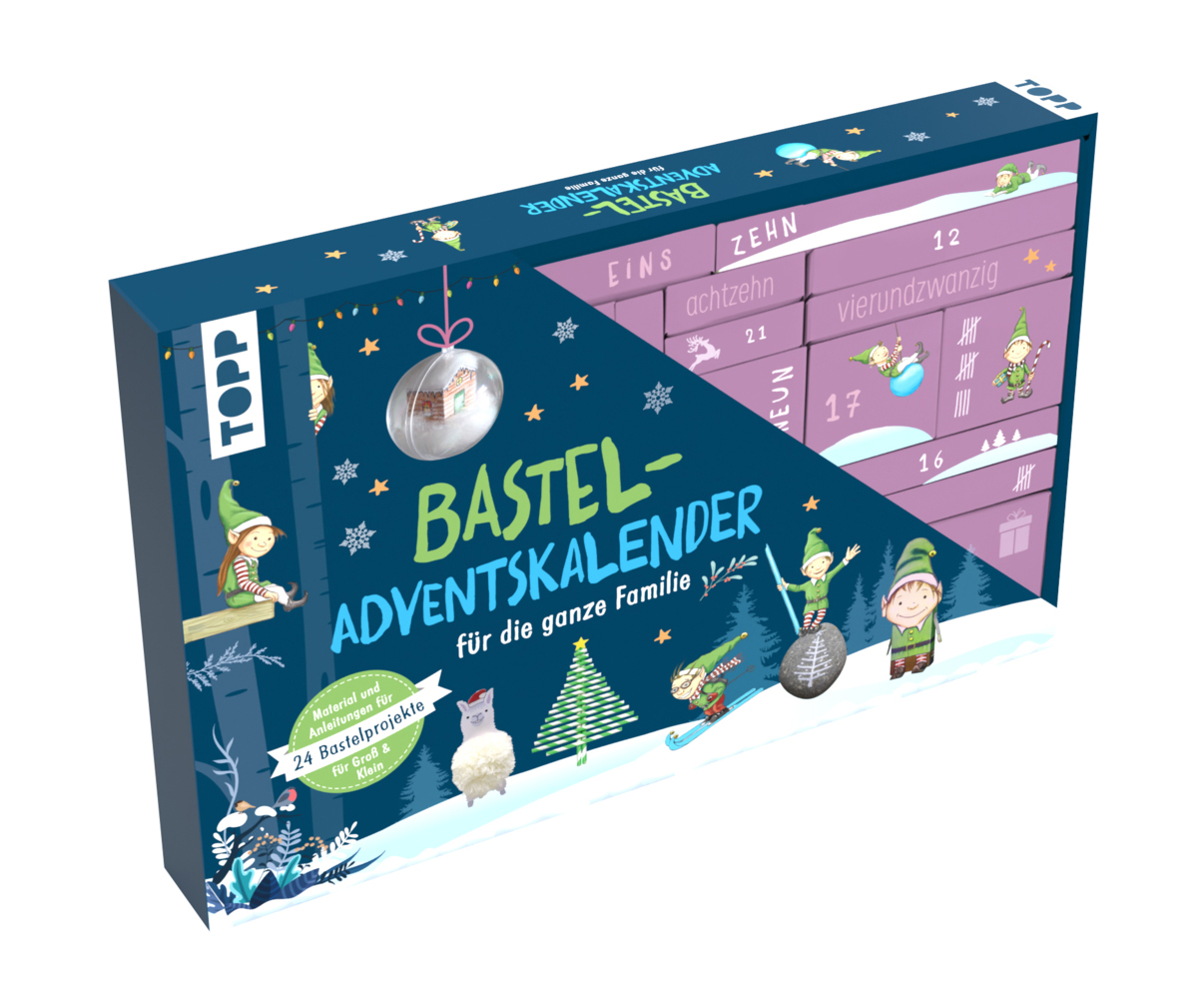 Familien-Bastel-Adventskalender - 24 Bastelprojekte mit Material