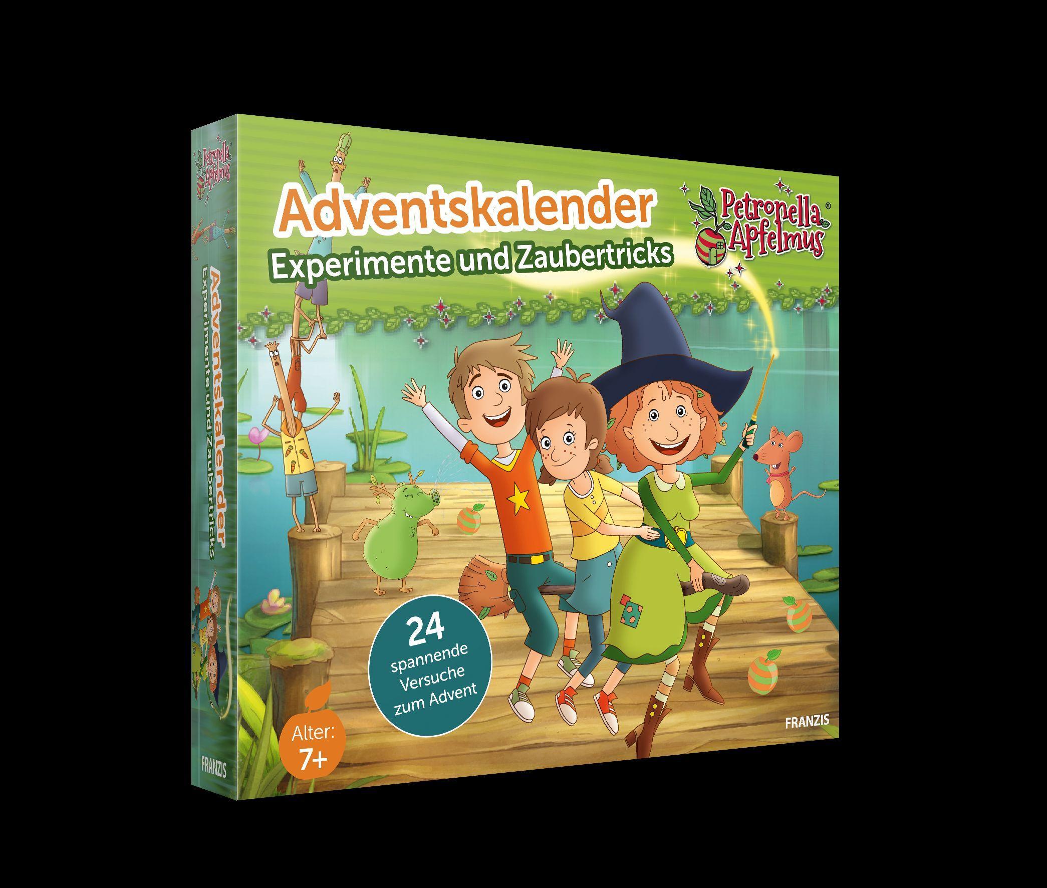 FRANZIS 67202 - Adventskalender Petronella Apfelmus - Experimente und Zaubertricks, 24 spannende Versuche zum Advent, für Kinder ab 7 Jahren