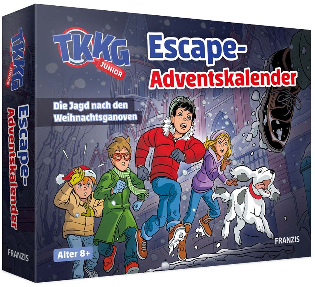 Franzis 67240 - TKKG Junior Escape-Adventskalender, Die Jagd nach den Weihnachtsganoven