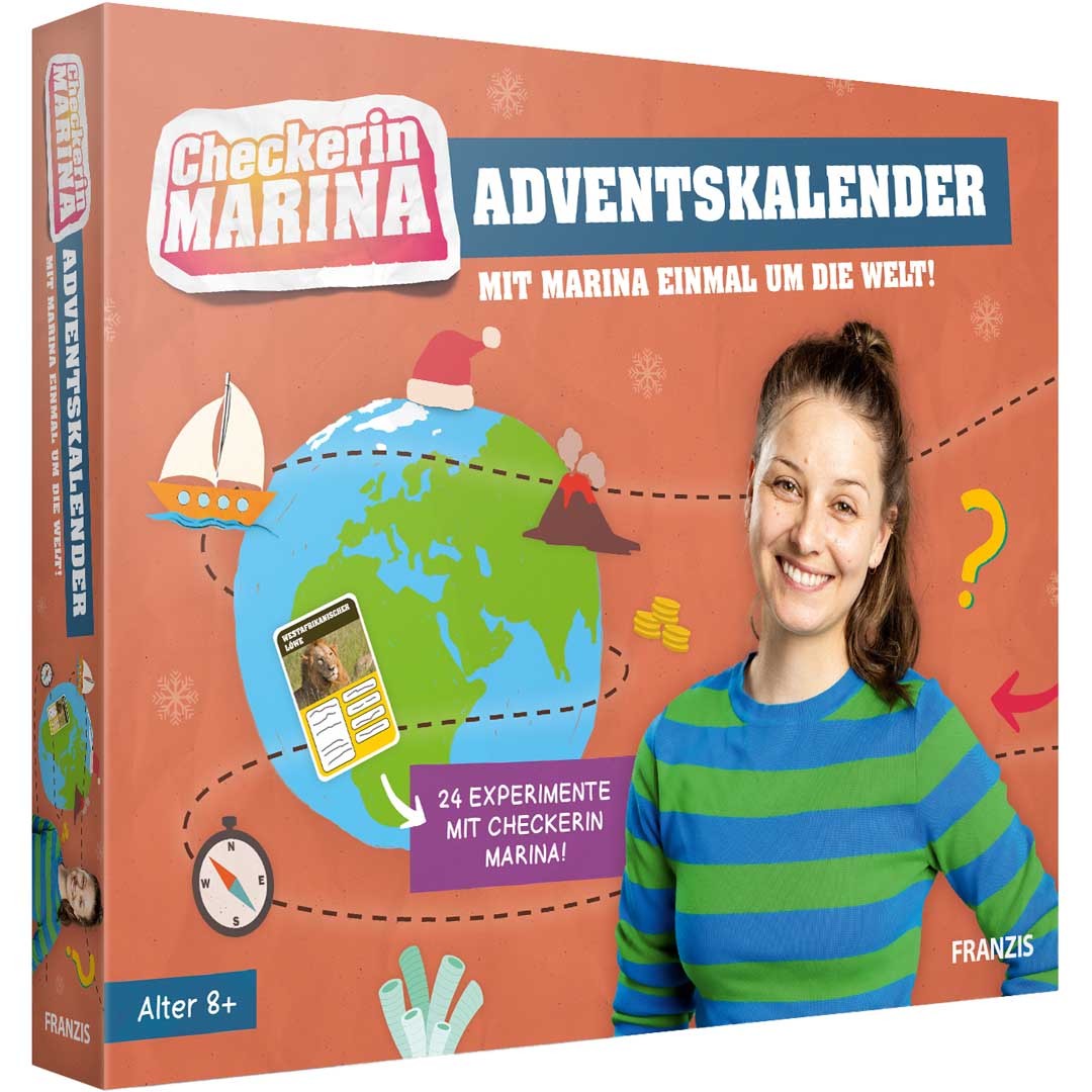 Franzis 67252 - Checkerin Marina Adventskalender, Experimente einmal um die Welt