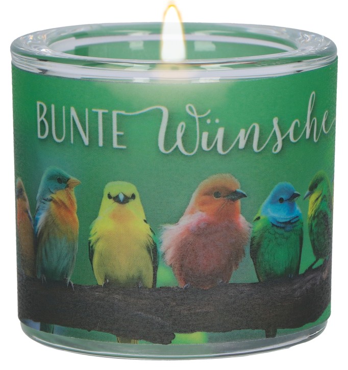 Glaswindlicht zum Geburtstag - Bunte Wünsche für dich