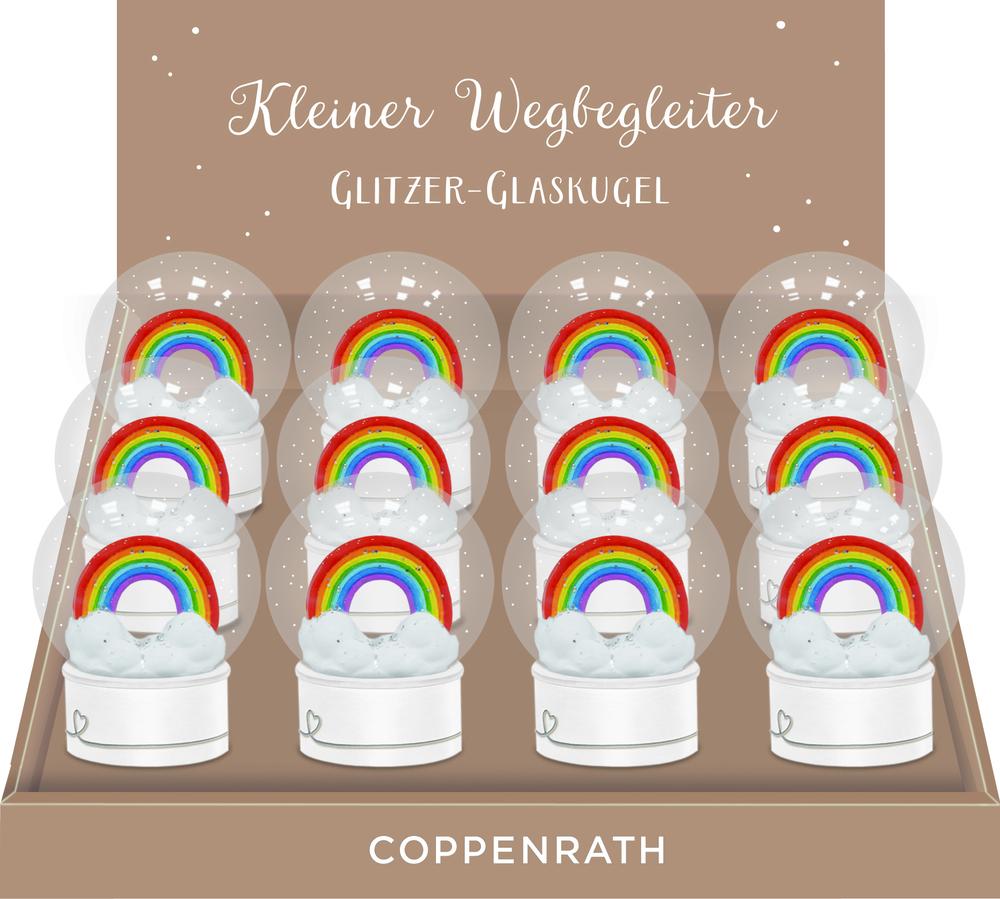 Glitzer-Glaskugel - Regenbogen