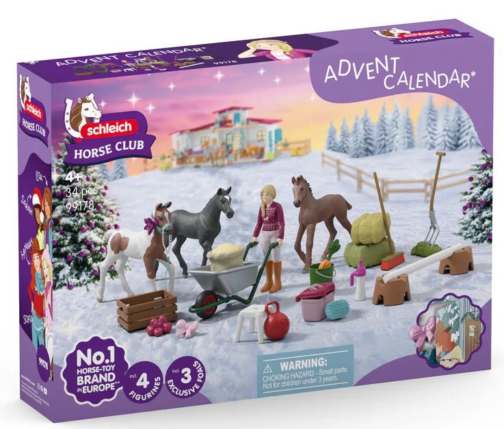 Schleich 99178 - Horse Club 2025 Adventskalender, Weihnachtswunder Fohlenaufzucht