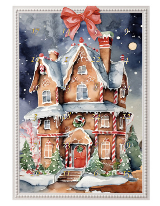 Der Lebkuchen-Zettel-Adventskalender Weihnachten liegt in d