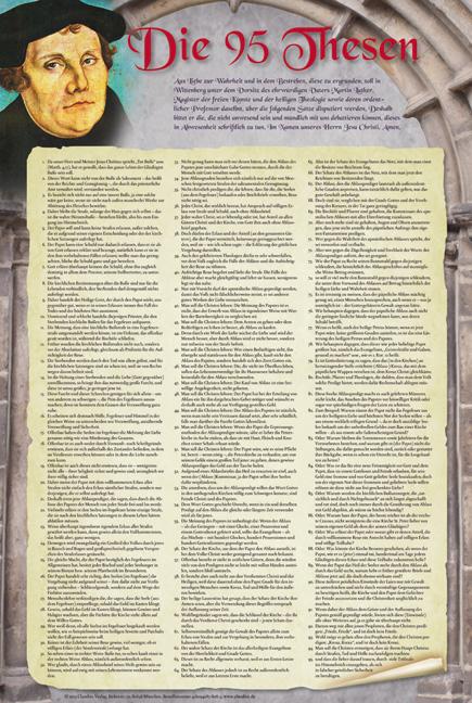 Plakat Die 95 Thesen nach Martin Luther