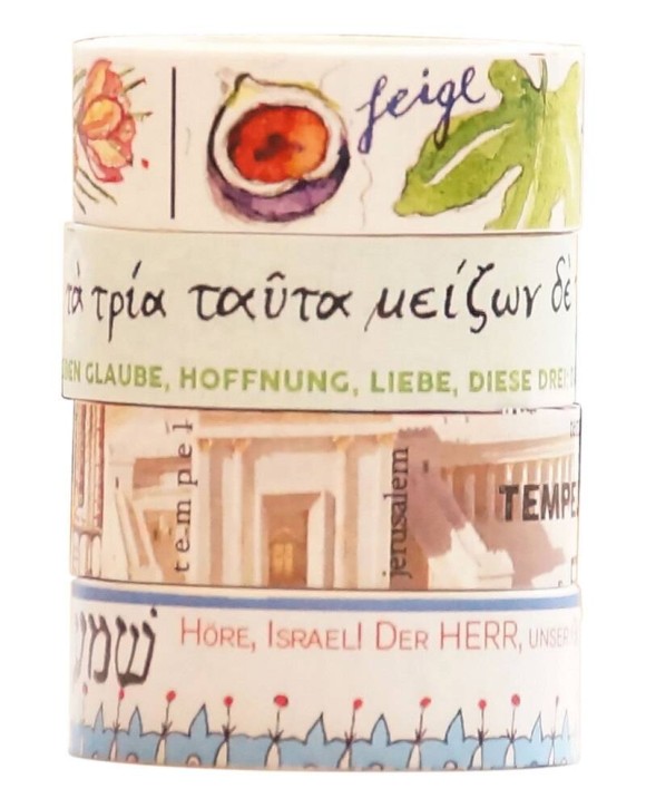 Washi Tapes Set Bibel, 4 verschiedene Rollen