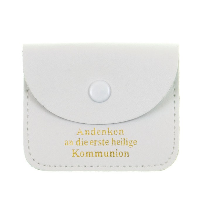 Leder-Rosenkranztäschchen mit goldener Beschriftung