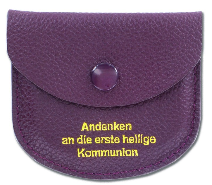 Leder-Rosenkranztäschen mit goldener Beschriftung