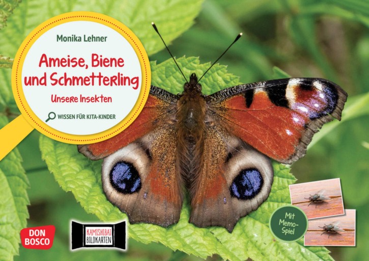 Ameise, Biene und Schmetterling. Unsere Insekten. Kamishibai Bildkarten und Memo-Spiel