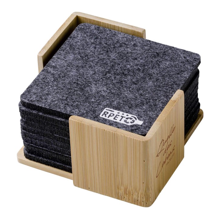 Untersetzer-Set in Bambusbox