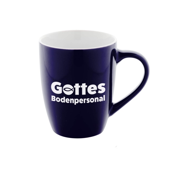 Keramiktasse "Gottes Bodenpersonal"