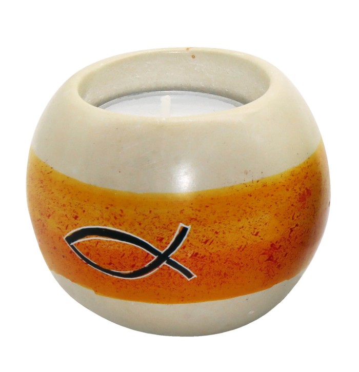 Teelichthalter aus Speckstein Ichthys
