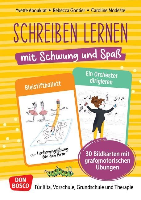 Schreiben lernen mit Schwung und Spaß. 30 Bildkarten mit graphomotorischen Übungen, m. 1 Beilage