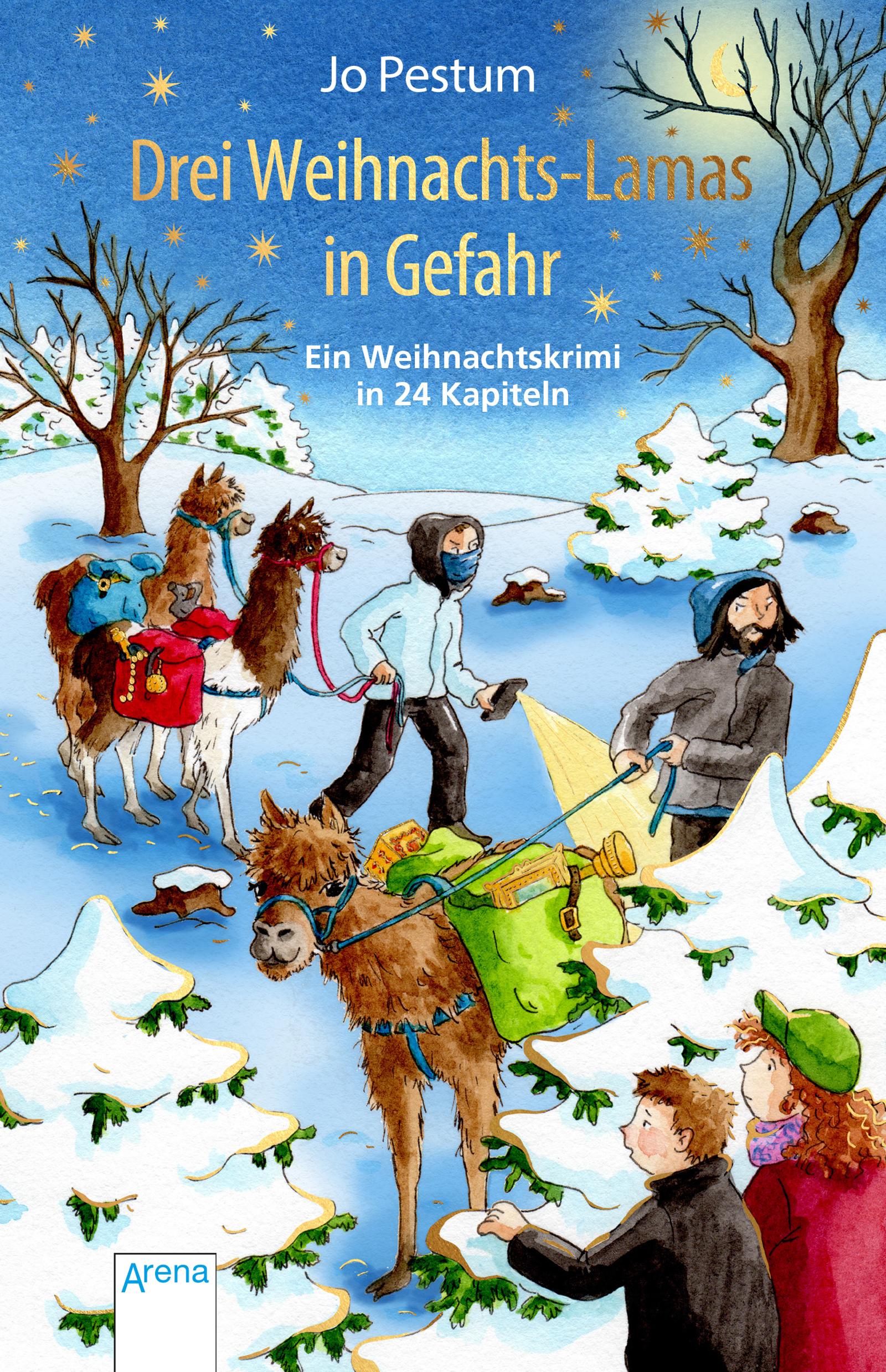 Drei Weihnachts-Lamas in Gefahr (Weihnachtskrimi,24 Kapitel)