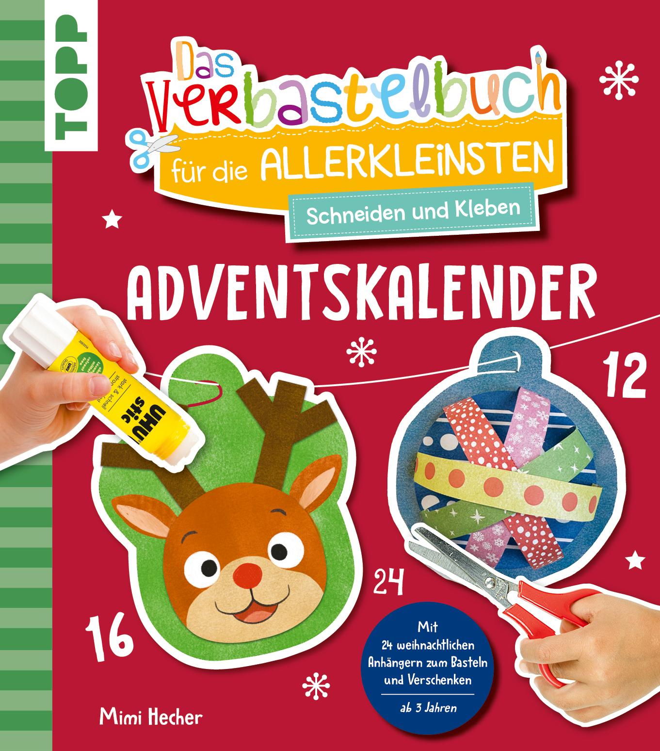 Das Adventskalender-Verbastelbuch für die Allerkleinsten. Schneiden und Kleben. Weihnachtskugeln.