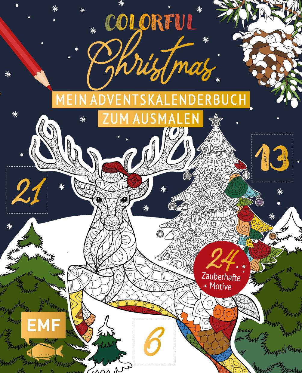 Mein Adventskalender-Buch zum Ausmalen: Colorf...