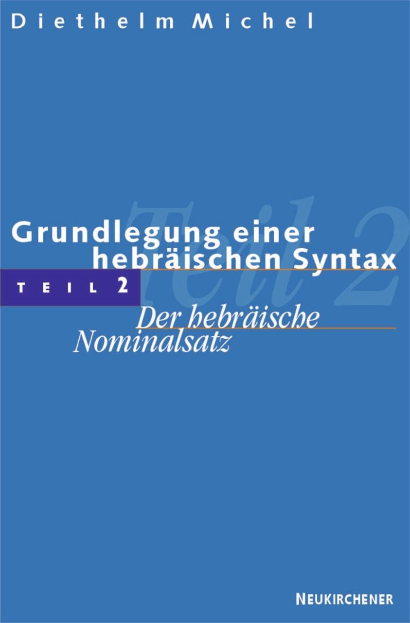 Grundlegung einer hebräischen Syntax