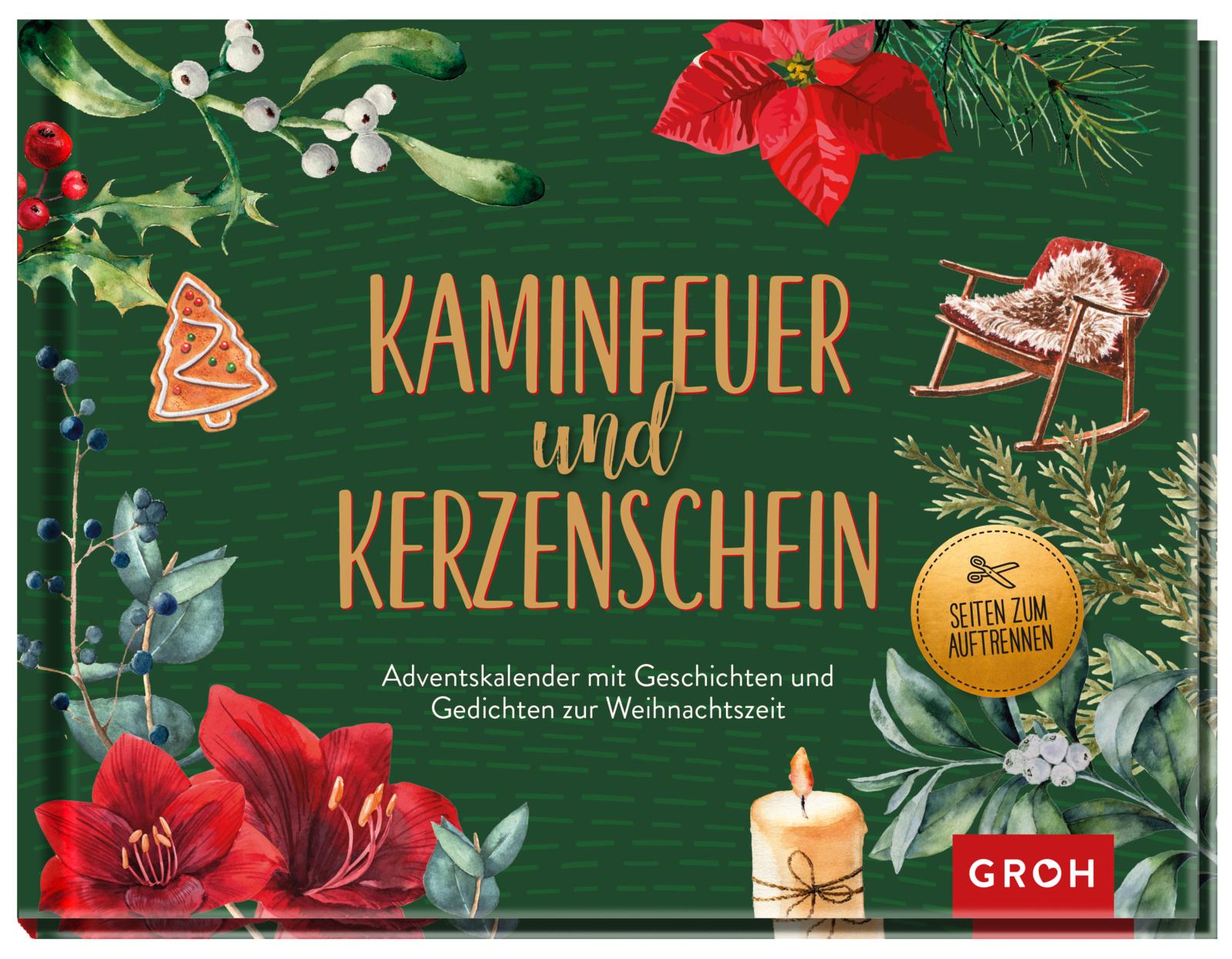 Kaminfeuer und Kerzenschein