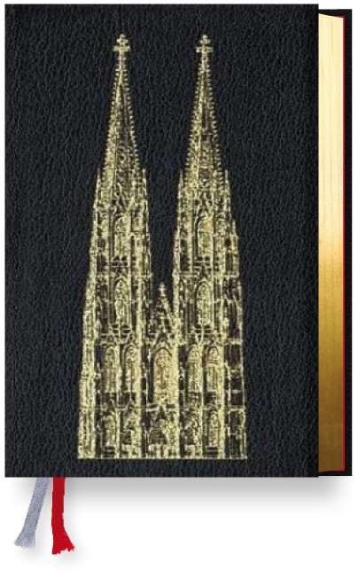 Gotteslob Leder schwarz mit Goldschnitt und Domprägung - Erzbistum Köln - Gebet- und Gesangbuch Diözese Köln