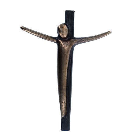 Reliefkreuz mit Bronzecorpus