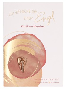 Engelplakette aus Bronze - Ich w&uuml;nsche dir einen Engel