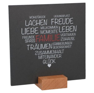 Schiefertafel - Familie, Zuhause, Leben