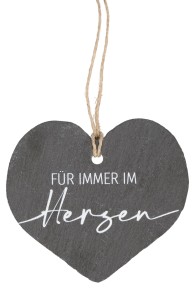 Herzanh&auml;nger aus Schiefer - F&uuml;r immer im Herzen