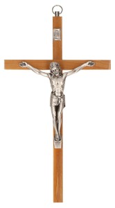 Holzkreuz mit Metallkorpus