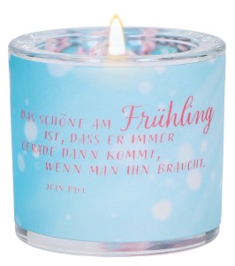Windlicht aus Glas - Frühling