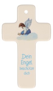 Porzellankreuz Dein Engel beschütze dich