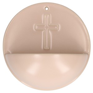 Weihwasserbecken aus Porzellan - Kreuz