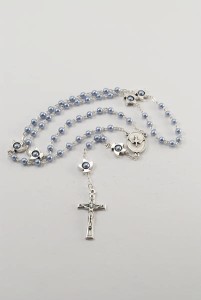 Rosenkranz kleine Perlen blau