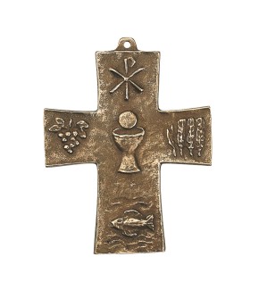 Kommunion - Symbolkreuz aus Bronze