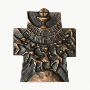 Zur Kommunion: Bronzekreuz Gehet hin in alle Welt