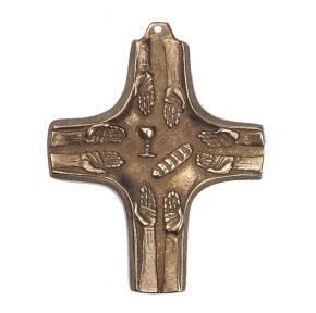 Kommunionkreuz - Bronzekreuz Hände