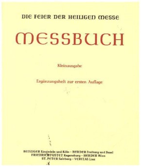Messbuch für alle Tage des Jahres, Ergänzungsheft zur ersten Auflage