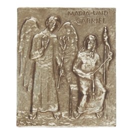 Maria und Gabriel - Plakette aus Bronze