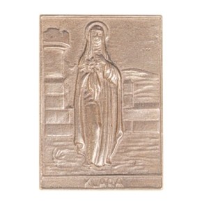 Klara - Bronzeplakette Heilige
