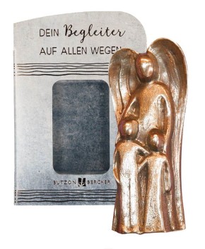 3 x Engel in Herzform Handschmeichler Bronzeminiatur in Geschenkverpackung 
