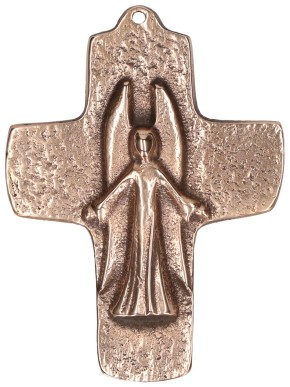 Kommunionkreuz aus Bronze Ein Engel begleitet dich