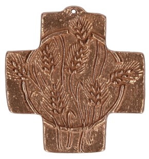 Kommunionkreuz aus Bronze - Ähre