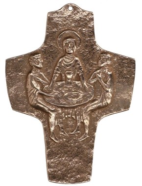 Bronzekreuz - Das Heilige Abendmahl