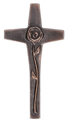 Wandkreuz aus Bronze - Rose