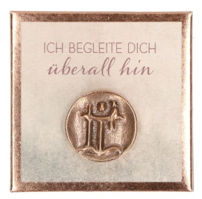 Christophorus-Plakette aus Bronze - Ich begleite dich überall hin