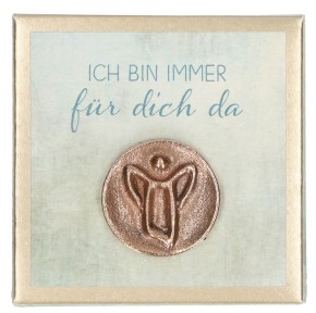 Engel-Plakette aus Bronze - Ich bin immer für dich da