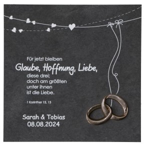 Schieferrelief: Geschenk zur Hochzeit - mit individueller Beschriftung